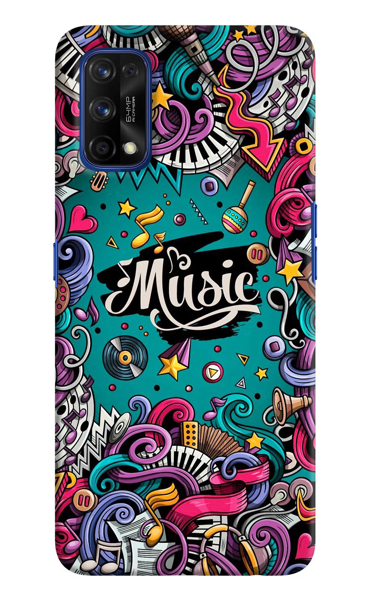 Music Graffiti Realme 7 Pro Hard Case Back Cover by Casekaro