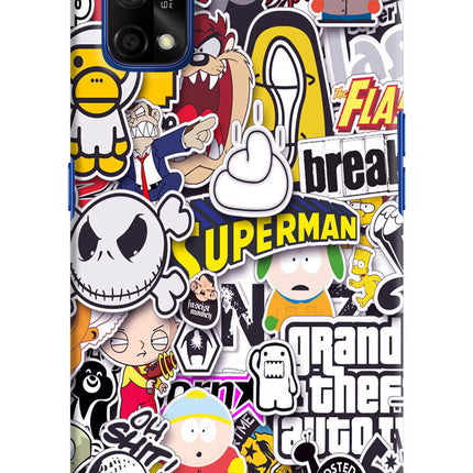 Sticker Bomb Realme 7 Pro Hard Case Back Cover by Casekaro