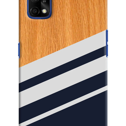 Blue and white wooden Realme 7 Pro Hard Case Back Cover by Casekaro