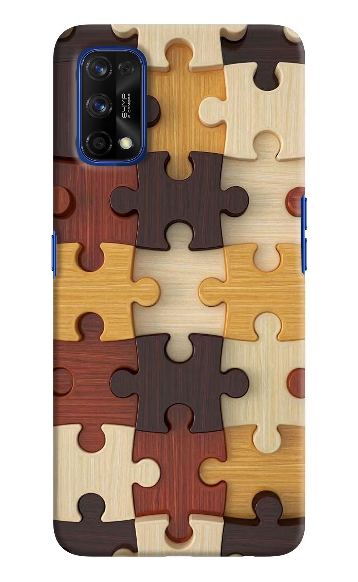 Wooden Puzzle Realme 7 Pro Hard Case Back Cover by Casekaro