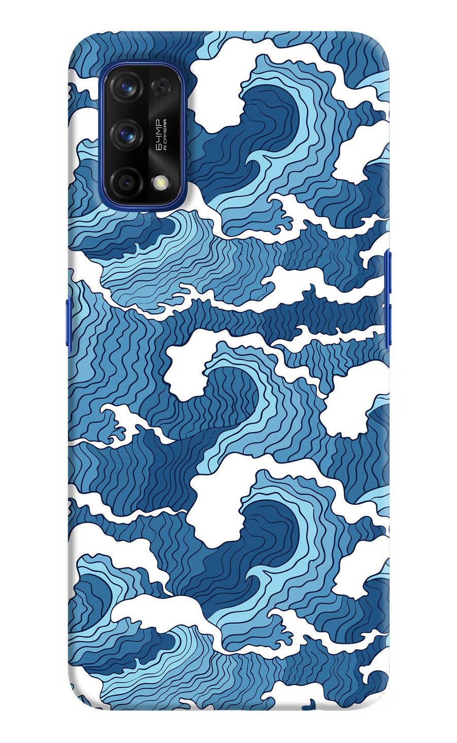 Blue Waves Realme 7 Pro Back Cover, Hard case