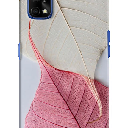 White Pink Leaf Realme 7 Pro Hard Case Back Cover by Casekaro