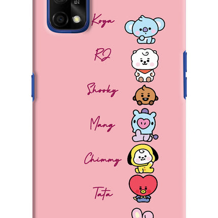 BTS names Realme 7 Pro Hard Case Back Cover by Casekaro