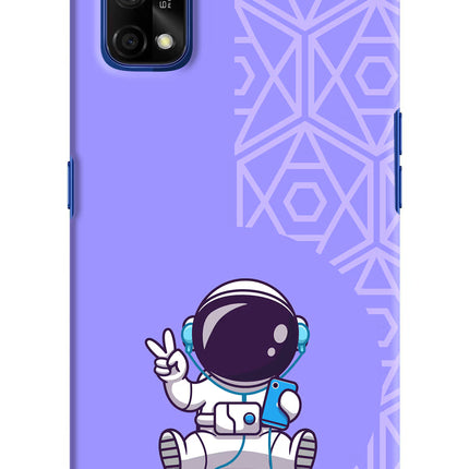 Cute Astronaut Chilling Realme 7 Pro Hard Case Back Cover by Casekaro