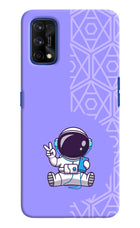 Cute Astronaut Chilling Realme 7 Pro Hard Case Back Cover by Casekaro