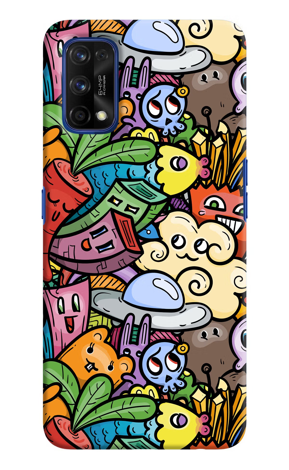 Veggie Doodle Realme 7 Pro Hard Case Back Cover by Casekaro