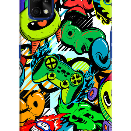 Game Doodle Realme 7 Pro Hard Case Back Cover by Casekaro