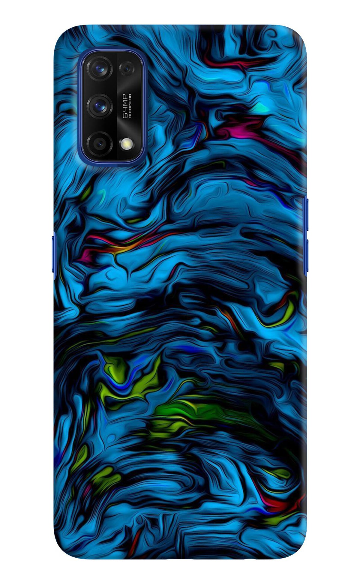 Dark Blue Abstract Realme 7 Pro Back Cover