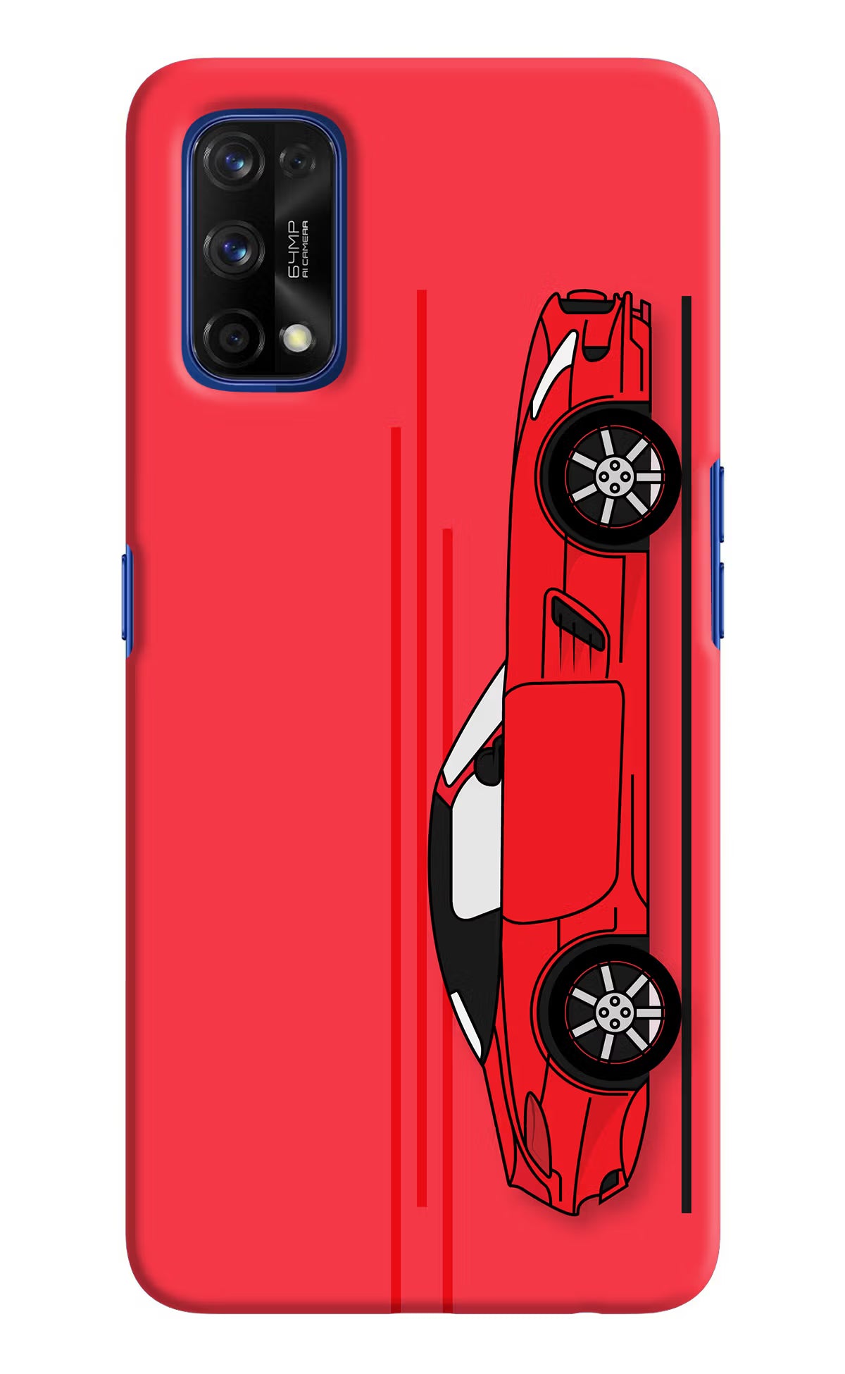 Red Velocity Realme 7 Pro Hard Case Back Cover by Casekaro