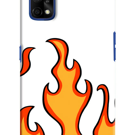 Fired Up – White Realme 7 Pro Hard Case Back Cover by Casekaro