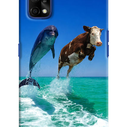 Dolphin vs Cow Realme 7 Pro Hard Case Back Cover by Casekaro