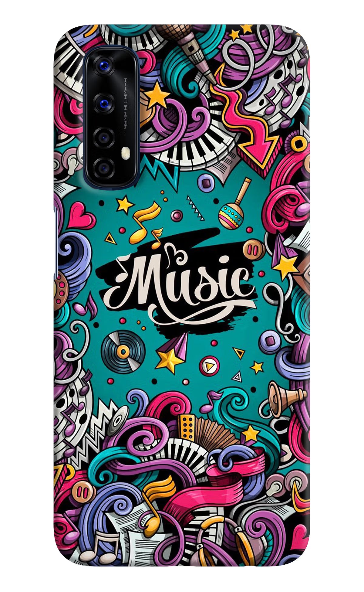 Music Graffiti Realme 7/Narzo 20 Pro Hard Case Back Cover by Casekaro