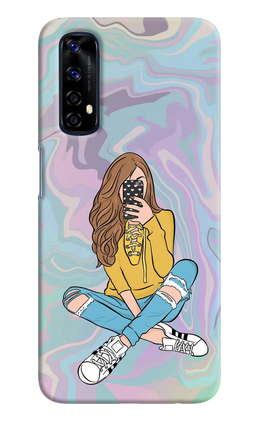Selfie Girl Realme 7/Narzo 20 Pro Back Cover, Hard case