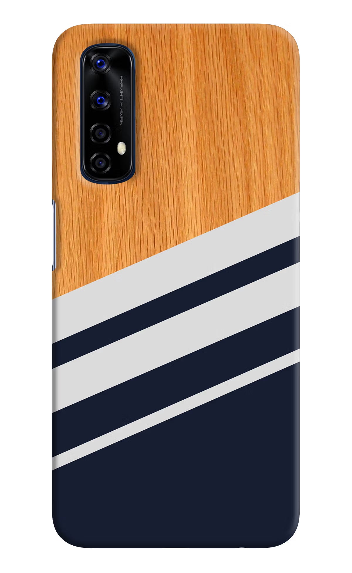 Blue and white wooden Realme 7/Narzo 20 Pro Hard Case Back Cover by Casekaro