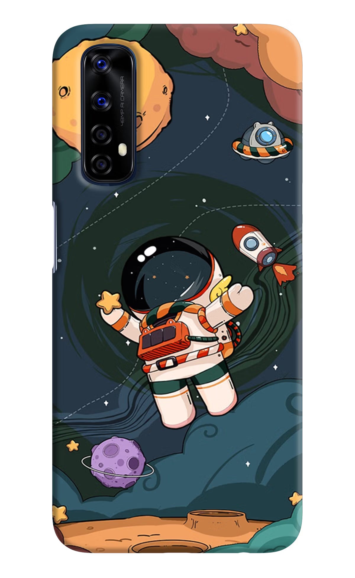 Cartoon Astronaut Realme 7/Narzo 20 Pro Hard Case Back Cover by Casekaro