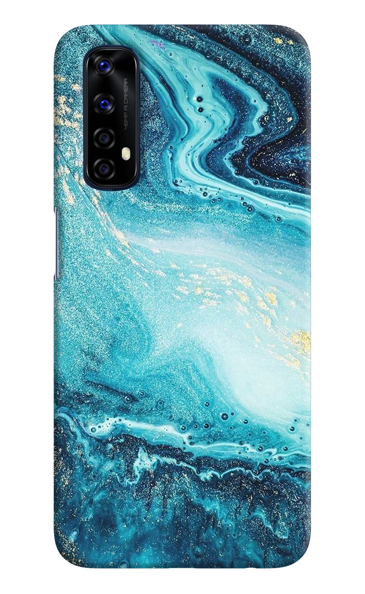 Blue Glitter Marble Realme 7/Narzo 20 Pro Hard Case Back Cover by Casekaro