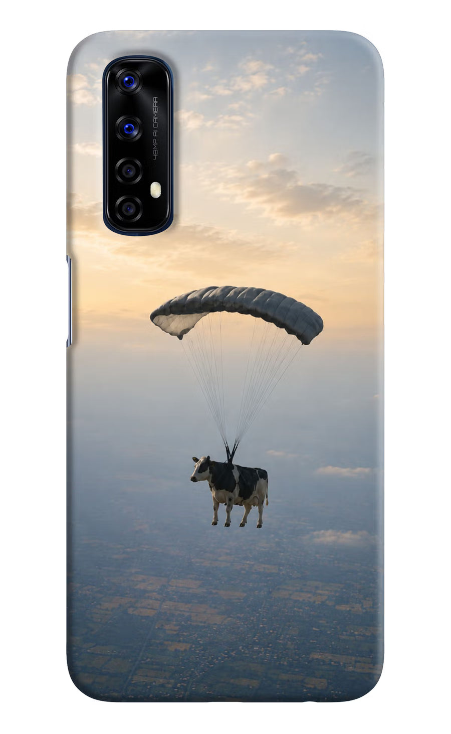 Skydiving Cow Realme 7/Narzo 20 Pro Back Cover, Hard case