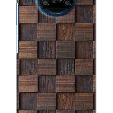 Wooden Cube Design Poco X3/X3 Pro Hard Case Back Cover by Casekaro