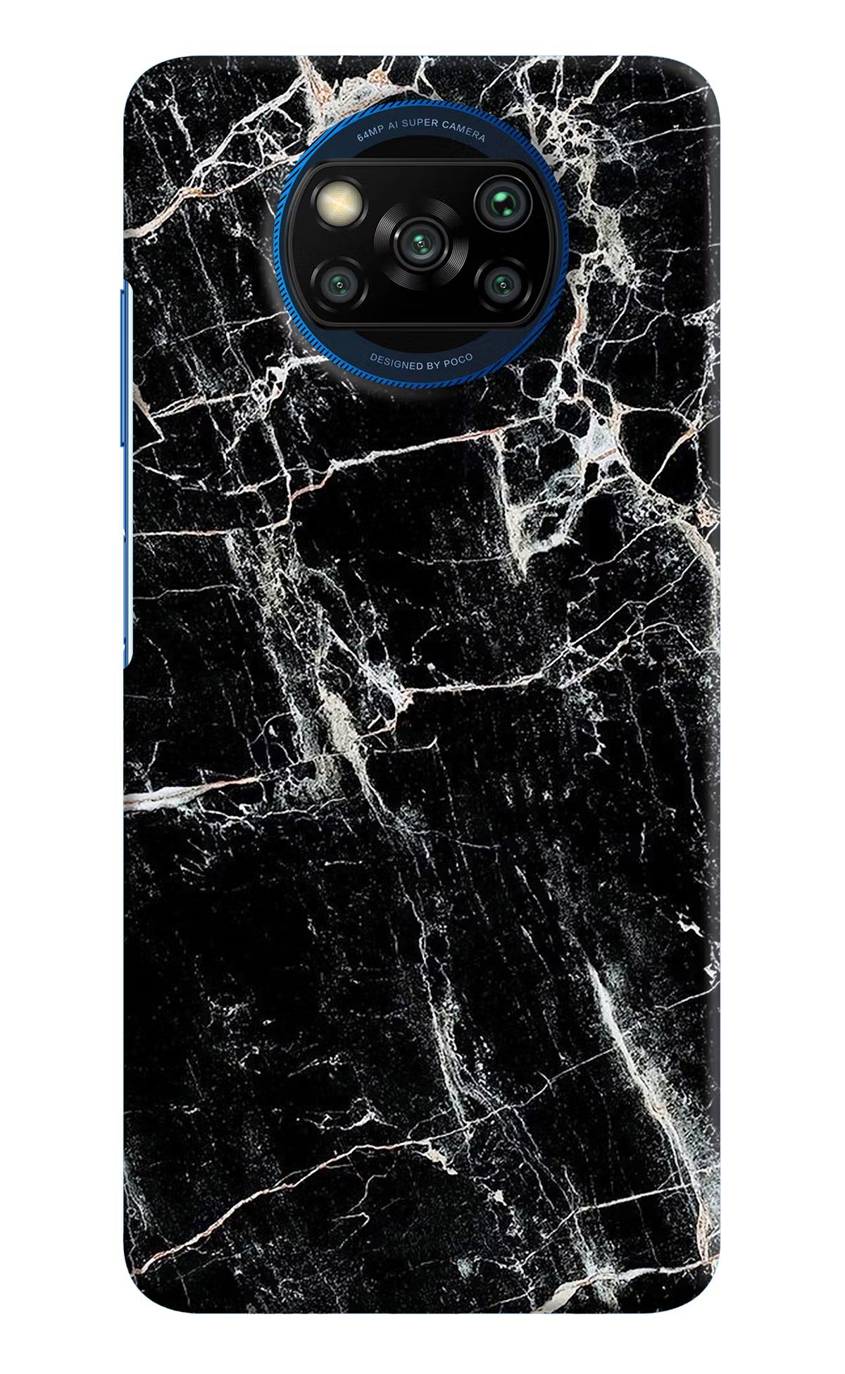 Black Marble Texture Poco X3/X3 Pro Hard Case Back Cover by Casekaro