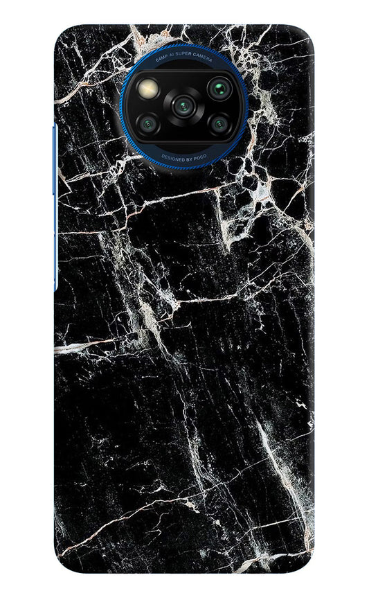 Black Marble Texture Poco X3/X3 Pro Hard Case Back Cover by Casekaro
