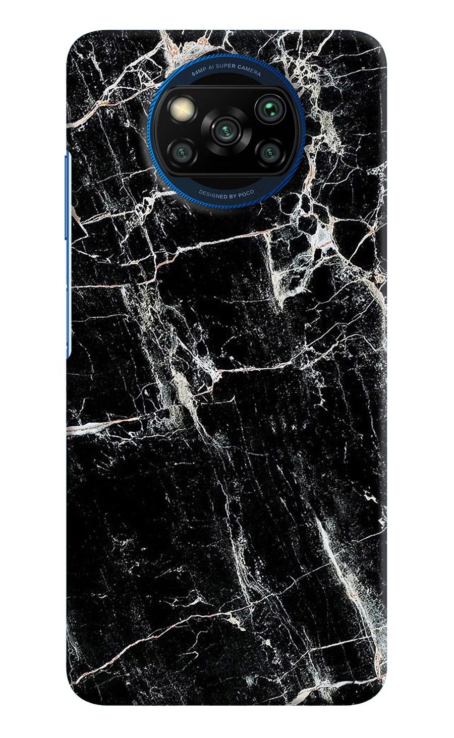 Black Marble Texture Poco X3/X3 Pro Back Cover, Hard case