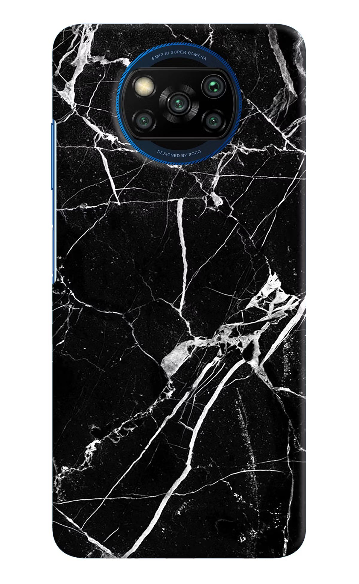 Black Marble Pattern Poco X3/X3 Pro Hard Case Back Cover by Casekaro
