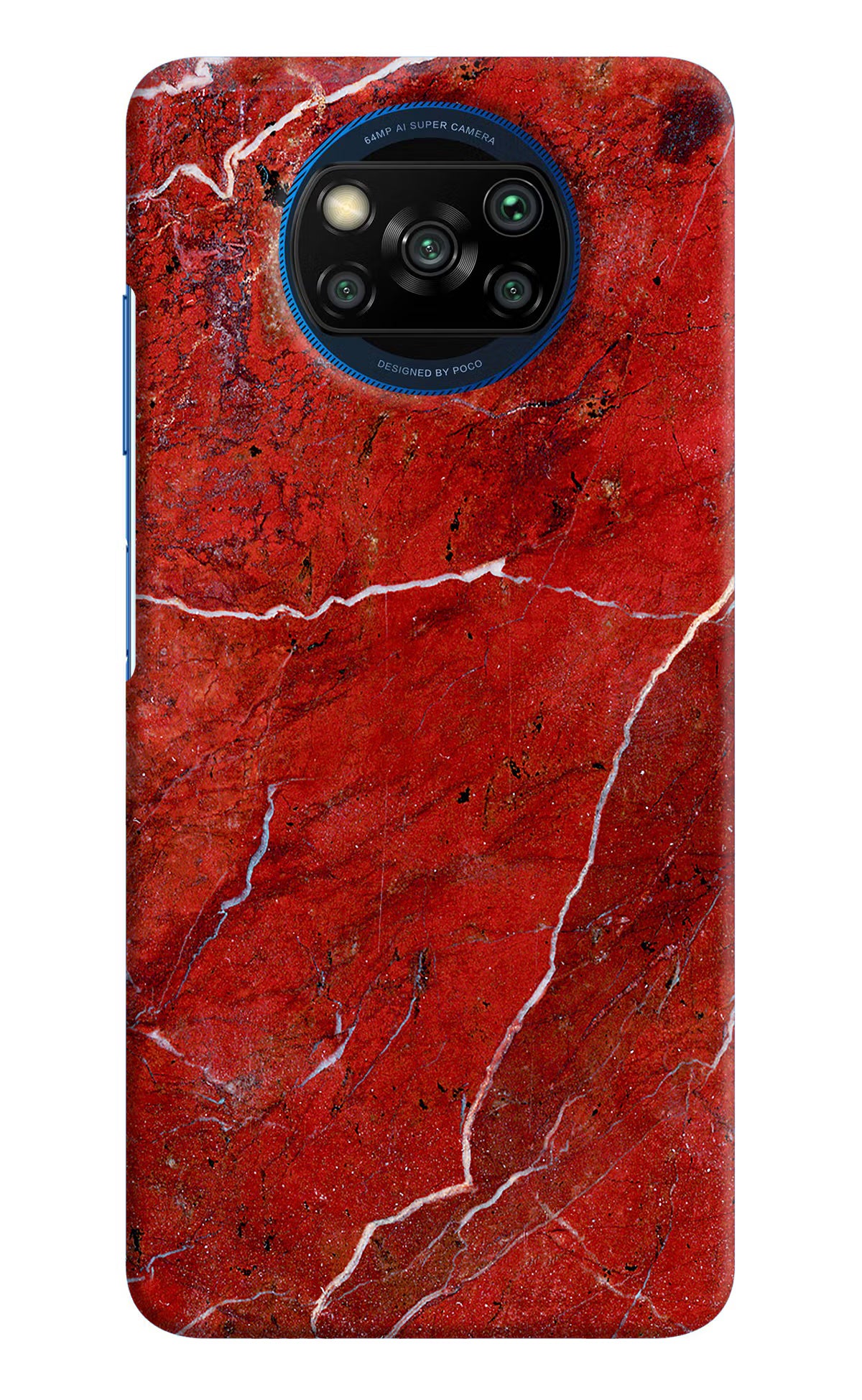 Red Marble Design Poco X3/X3 Pro Hard Case Back Cover by Casekaro