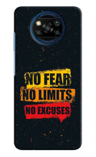 No Fear No Limits No Excuse Poco X3/X3 Pro Hard Case Back Cover by Casekaro