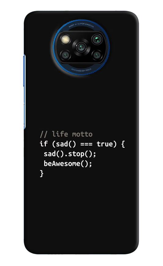Life Motto Code Poco X3/X3 Pro Hard Case Back Cover by Casekaro