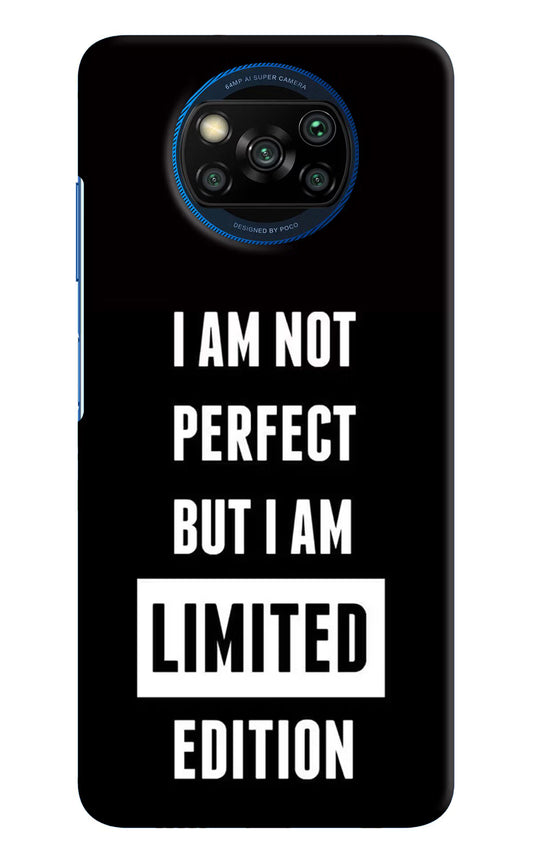 I Am Not Perfect But I Am Limited Edition Poco X3/X3 Pro Hard Case Back Cover by Casekaro