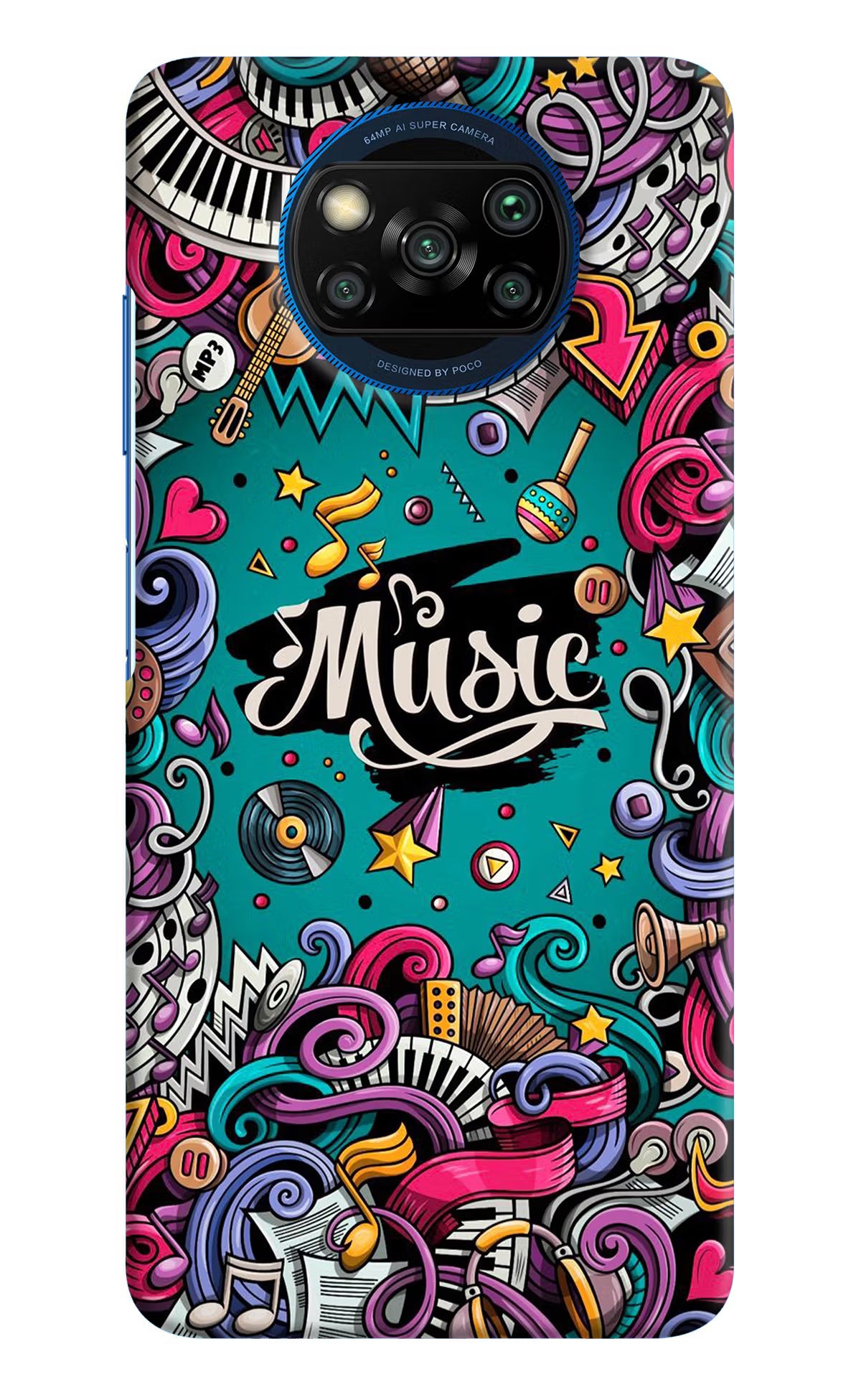 Music Graffiti Poco X3/X3 Pro Hard Case Back Cover by Casekaro