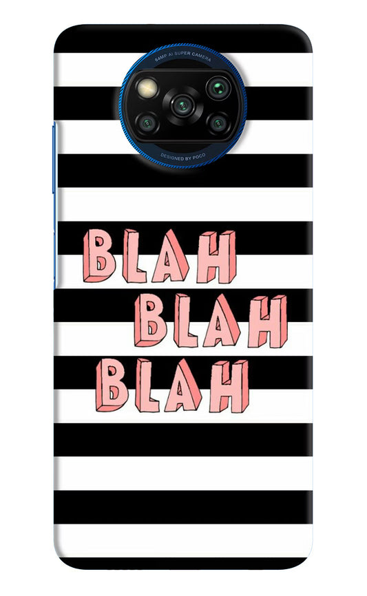 Blah Blah Blah Poco X3/X3 Pro Hard Case Back Cover by Casekaro