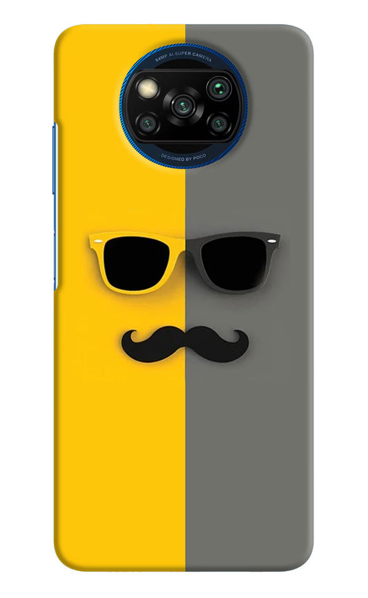 Sunglasses with Mustache Poco X3/X3 Pro Hard Case Back Cover by Casekaro