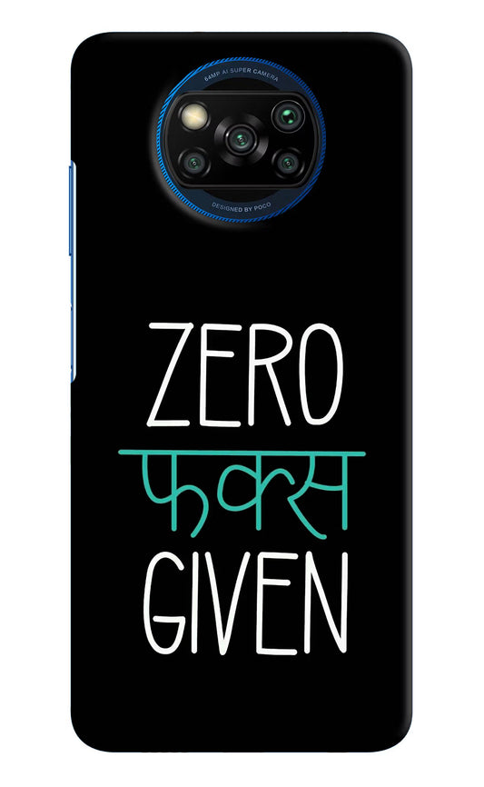 Zero Fucks Given Poco X3/X3 Pro Hard Case Back Cover by Casekaro