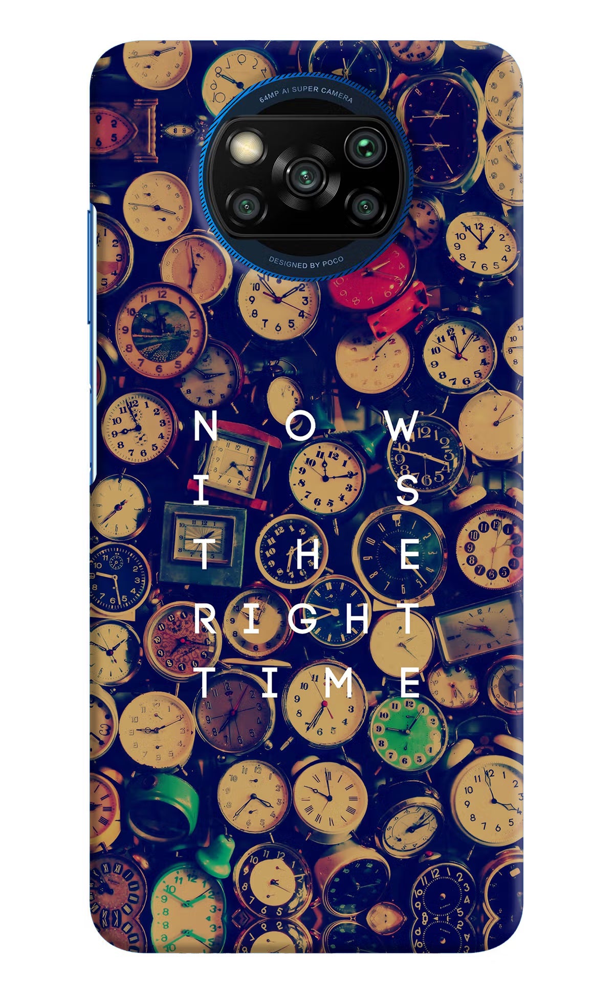 Now is the Right Time Quote Poco X3/X3 Pro Hard Case Back Cover by Casekaro
