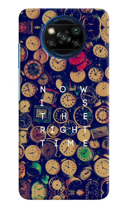 Now is the Right Time Quote Poco X3/X3 Pro Hard Case Back Cover by Casekaro