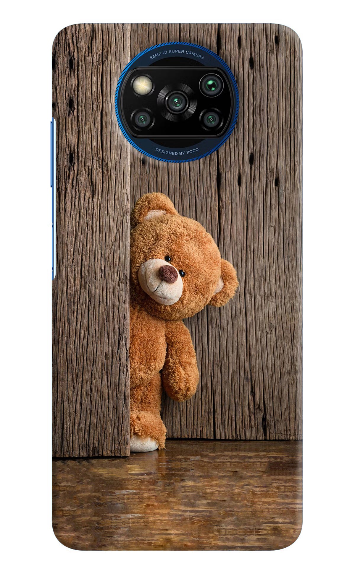 Teddy Wooden Poco X3/X3 Pro Hard Case Back Cover by Casekaro