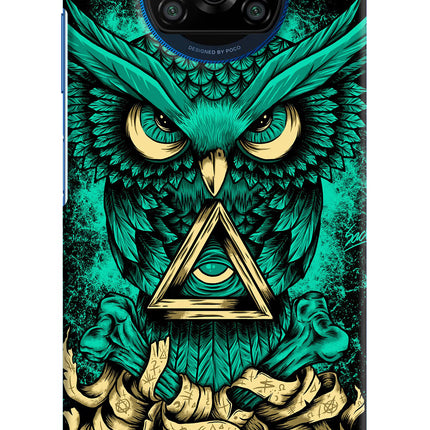 Green Owl Poco X3/X3 Pro Hard Case Back Cover by Casekaro