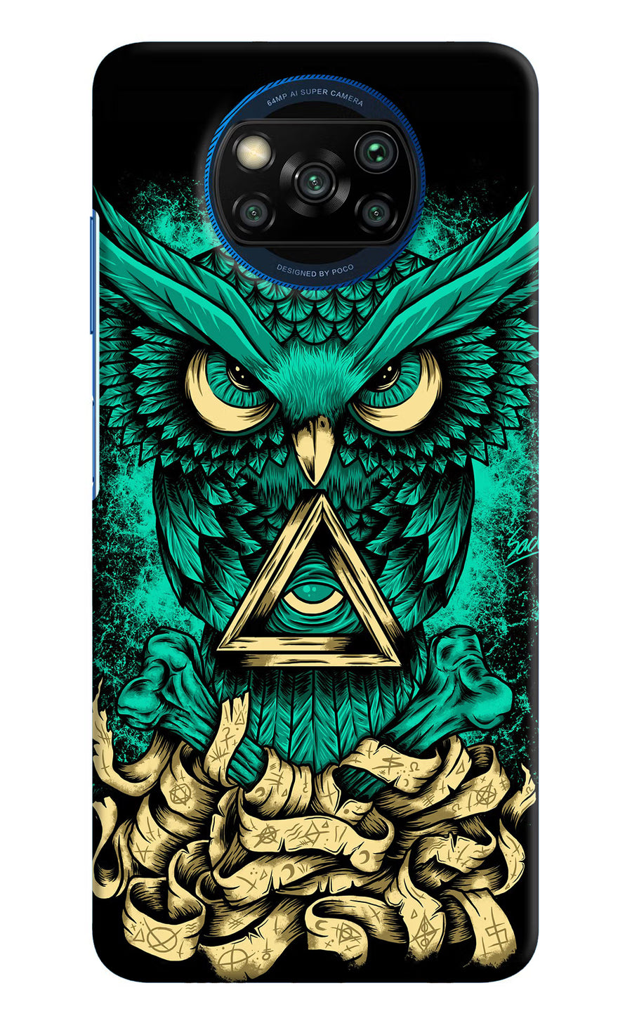 Green Owl Poco X3/X3 Pro Back Cover, Hard case
