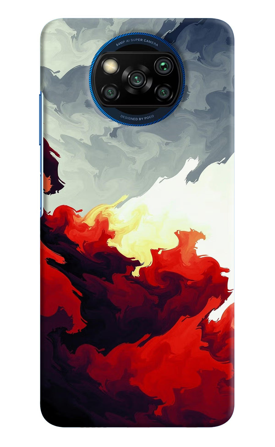 Fire Cloud Poco X3/X3 Pro Back Cover, Hard case