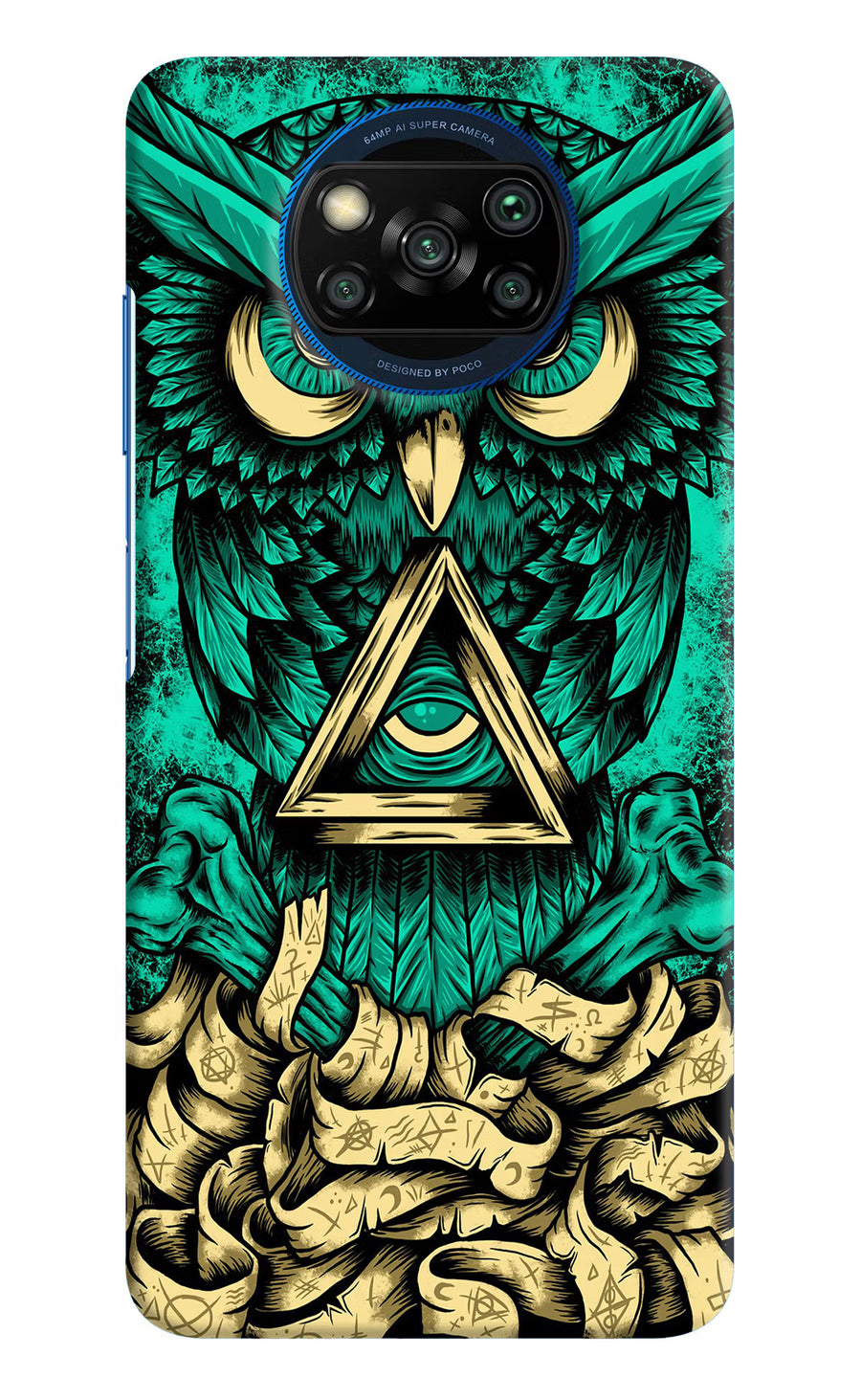 Green Owl Poco X3/X3 Pro Back Cover, Hard case