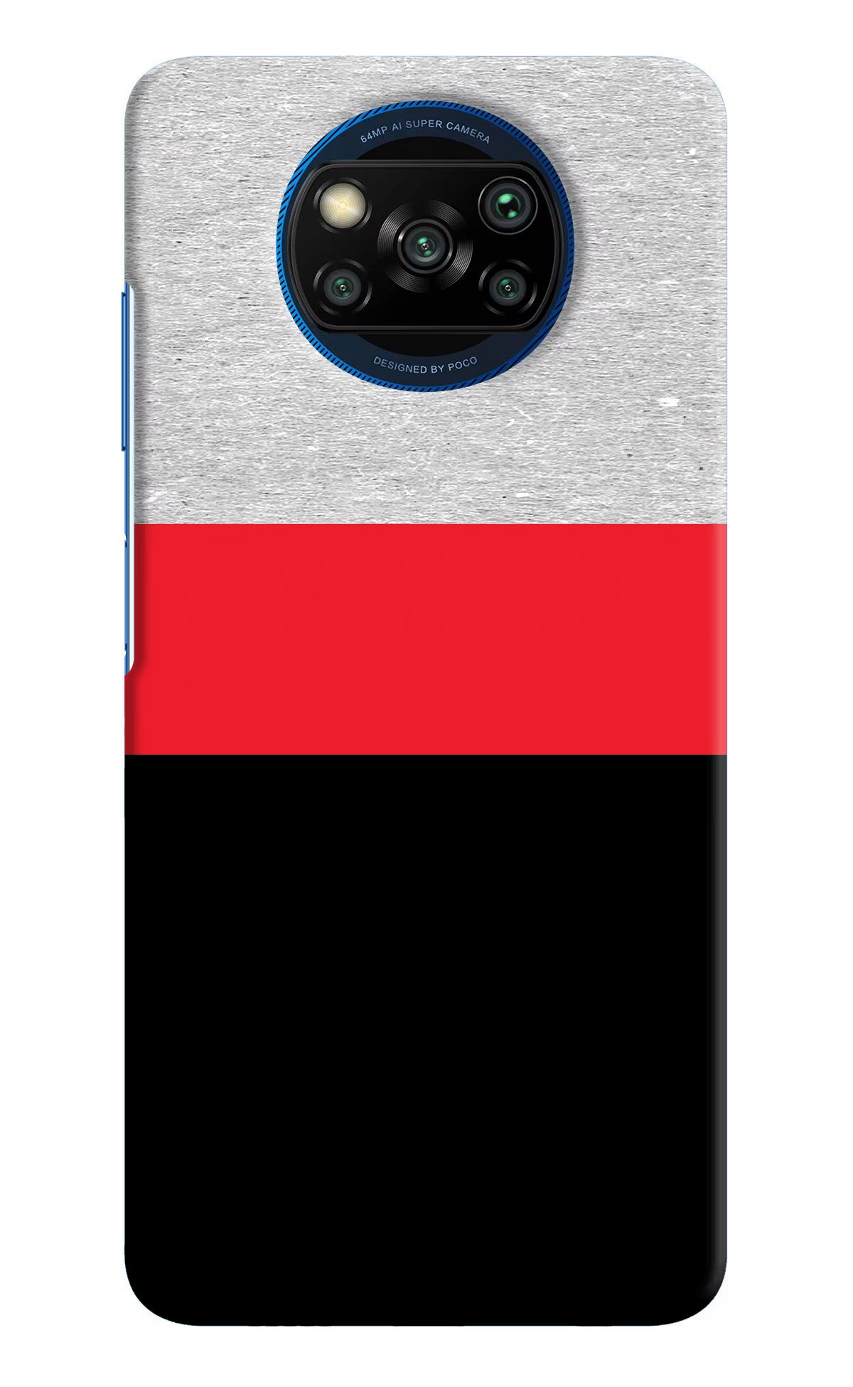 Tri Color Pattern Poco X3/X3 Pro Hard Case Back Cover by Casekaro