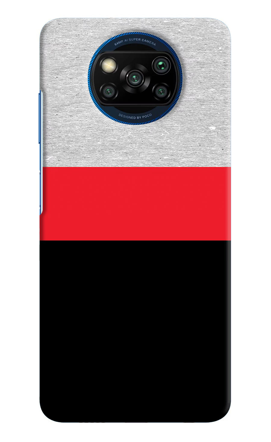 Tri Color Pattern Poco X3/X3 Pro Back Cover, Hard case