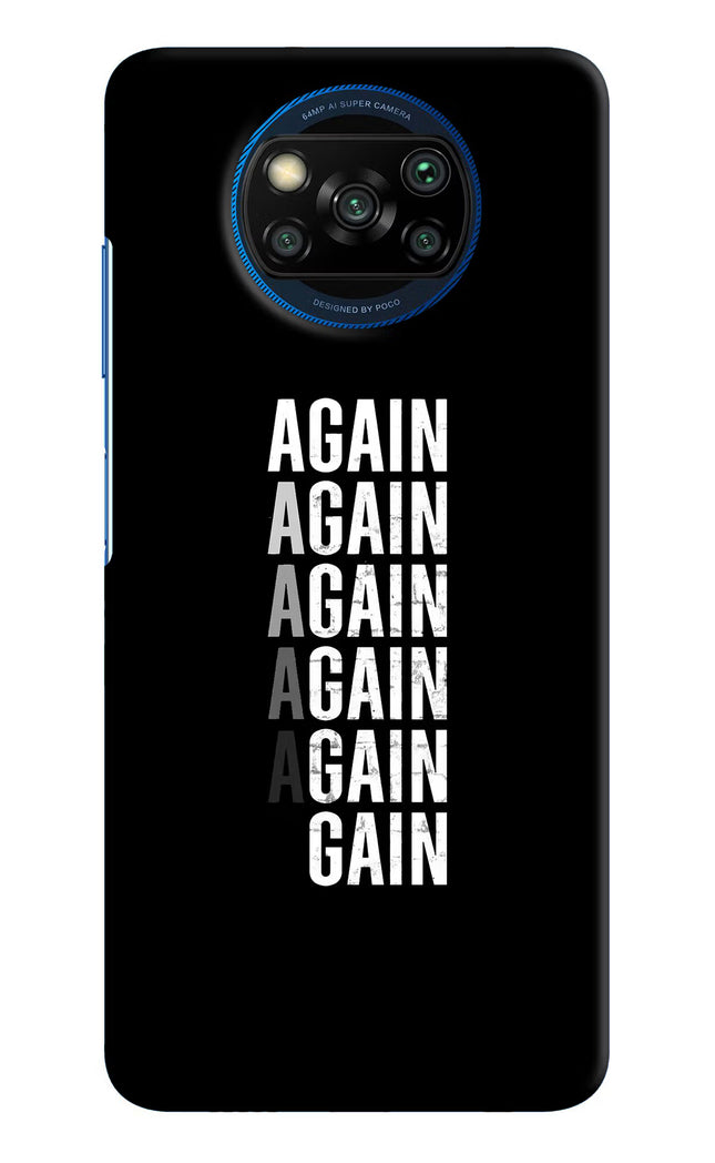 Again Again Gain Poco X3/X3 Pro Hard Case Back Cover by Casekaro