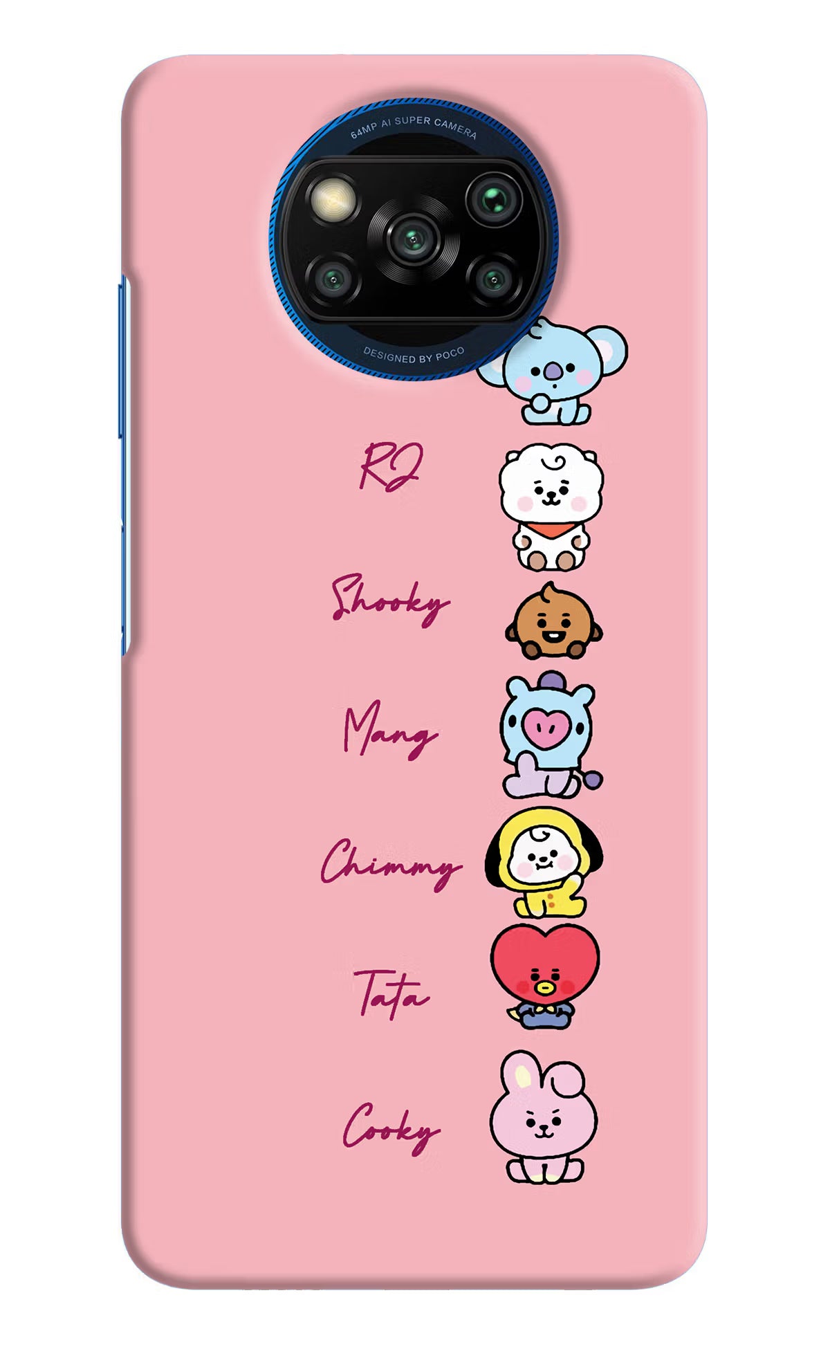 BTS names Poco X3/X3 Pro Hard Case Back Cover by Casekaro