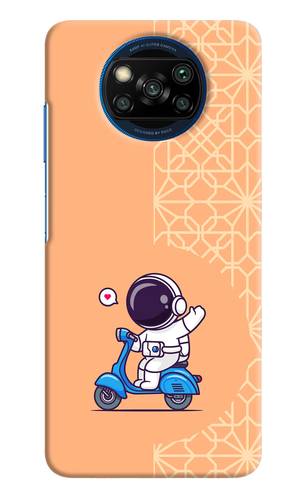Cute Astronaut Riding Poco X3/X3 Pro Hard Case Back Cover by Casekaro