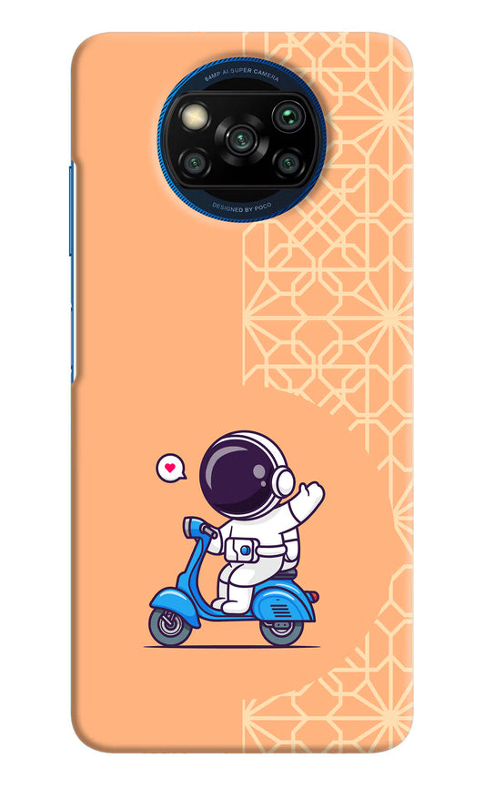 Cute Astronaut Riding Poco X3/X3 Pro Hard Case Back Cover by Casekaro
