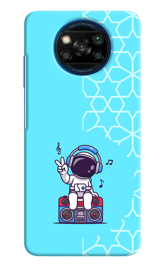 Cute Astronaut Chilling Poco X3/X3 Pro Hard Case Back Cover by Casekaro