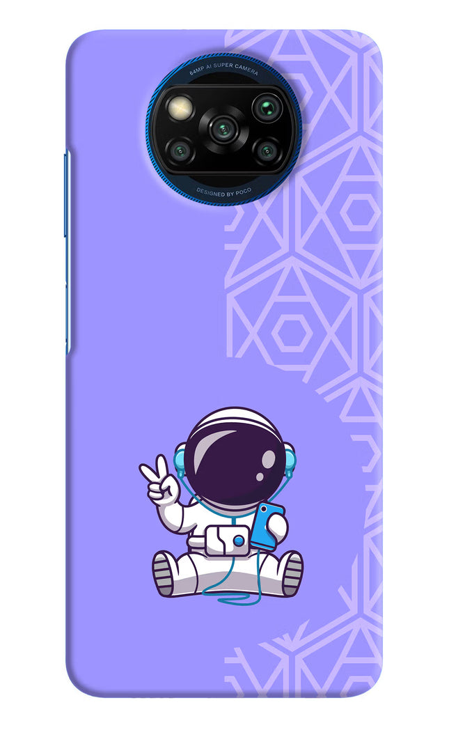 Cute Astronaut Chilling Poco X3/X3 Pro Hard Case Back Cover by Casekaro