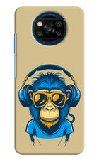 Monkey Headphone Poco X3/X3 Pro Hard Case Back Cover by Casekaro